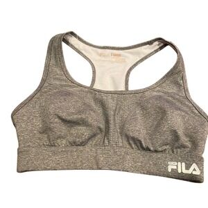 Fila‎ Sport Running Gray Heathered Racerback Sports Bra Workout Gym